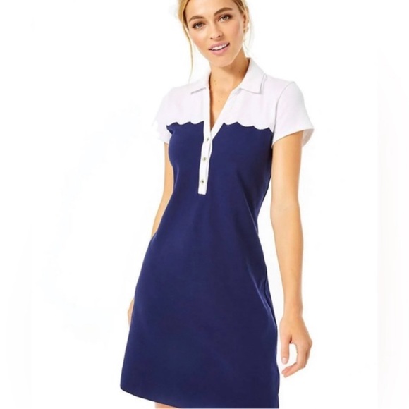 💚Lilly Pulitzer Women’s Polo Knit V-Neck Knee Length Dress, Size Medium - Picture 2 of 9